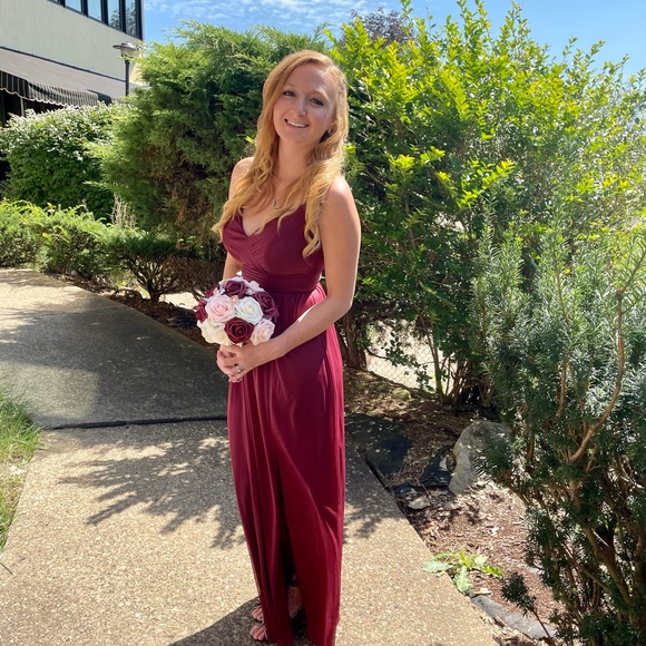 David’s Bridal WINE Dress - Picture 2 of 4